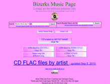 Tablet Screenshot of music.bizerks.com